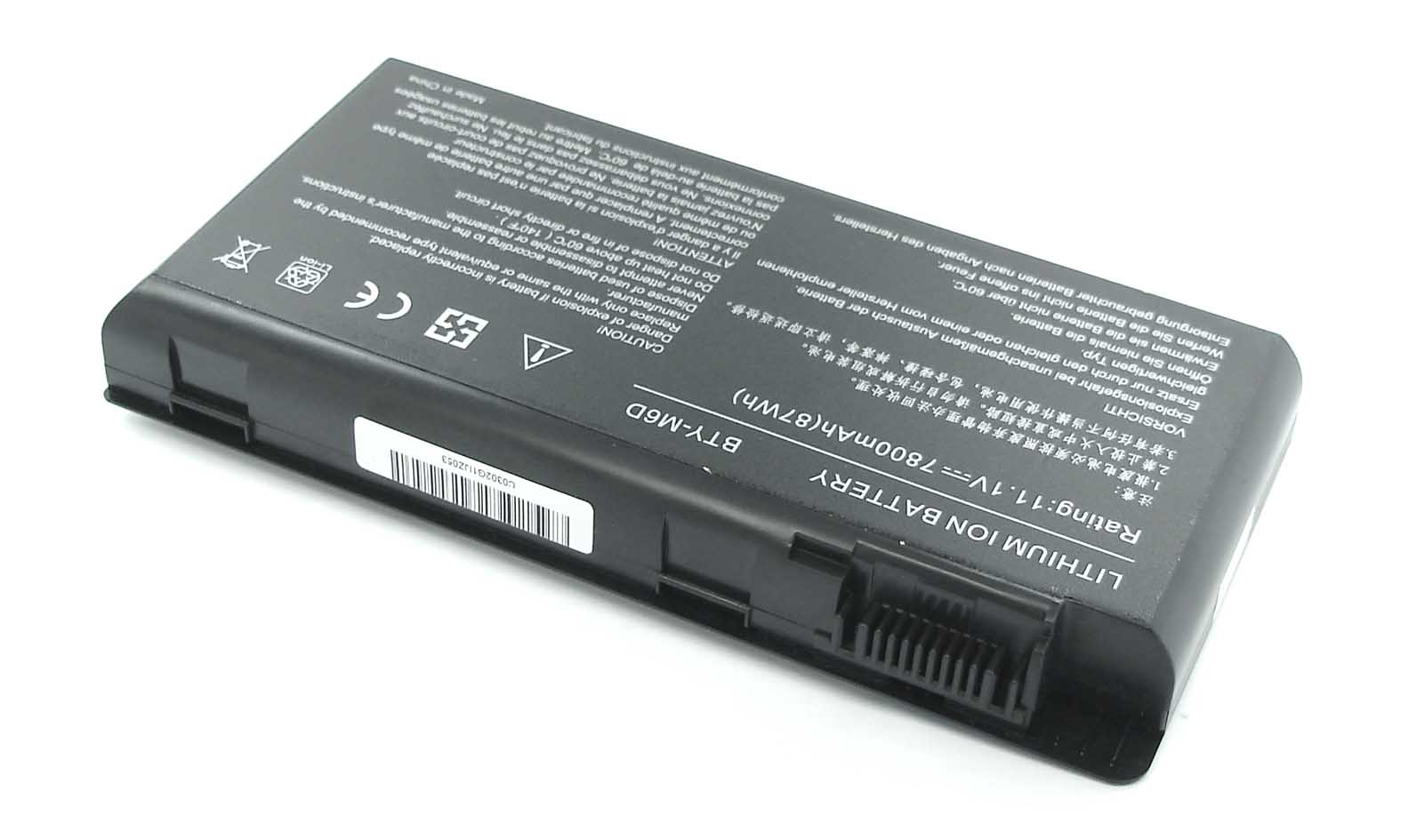 Аккумуляторная батарея BTY-M6D для ноутбука MSI GT60, GT70 7800mAh OEM