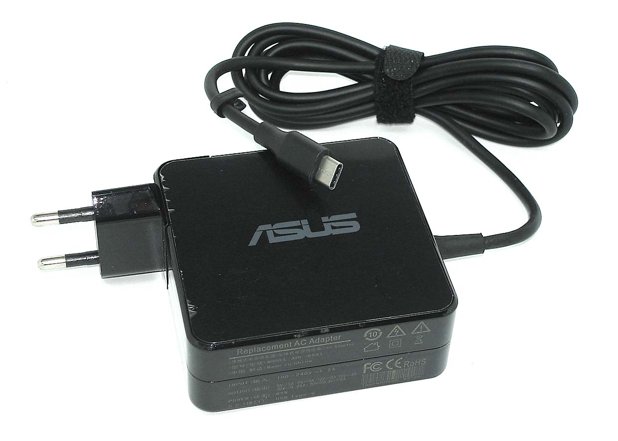 Блок питания (сетевой адаптер) для ноутбуков Asus 5.V, 9V, 12V, 15V/3A, 20V/3.25A (Type-C) 65W OEM