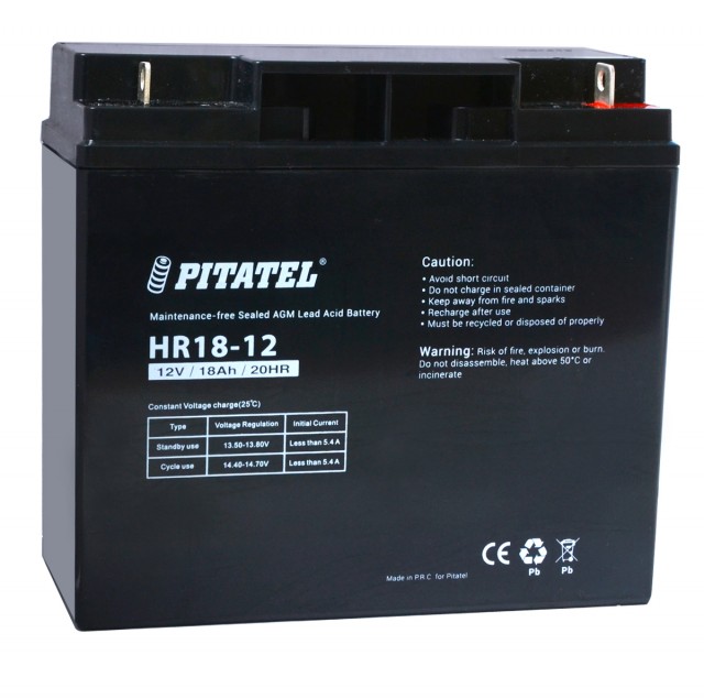 Аккумулятор Pitatel HR18-12, 12V 18Ah